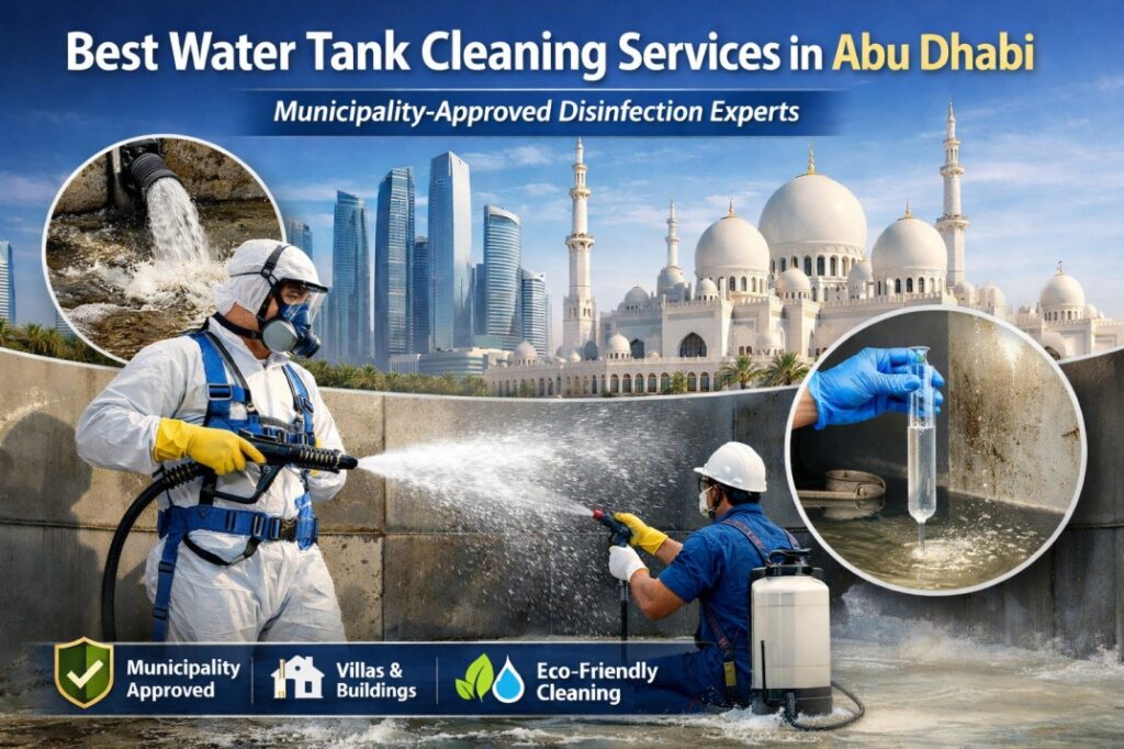 Best Water Tank Cleaning Services in Abu Dhabi | Municipality-Approved Tank Disinfection Experts Best water tank cleaning services in Abu Dhabi feature image