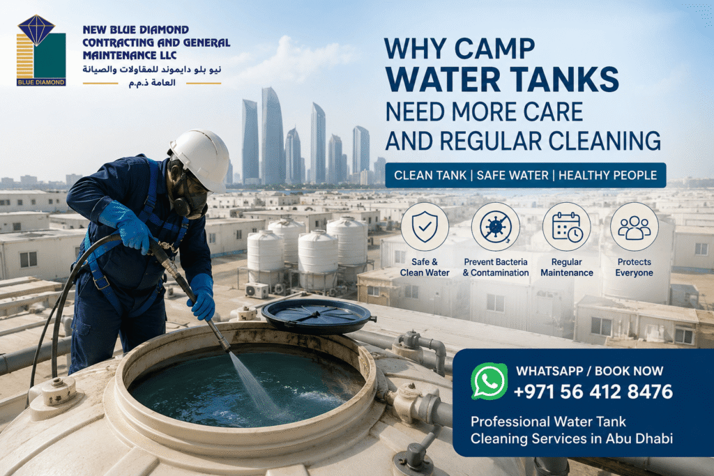 Why Camp Water Tanks Need Extra Care and Regular Cleaning in Abu Dhabi Camp Water Tank cleaning Services in Abu Dhabi